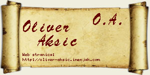 Oliver Aksić vizit kartica